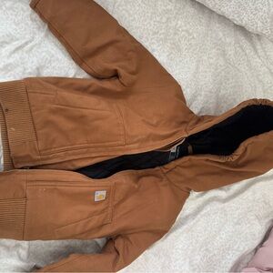 Carhartt Tan Quilted Hooded Jacket